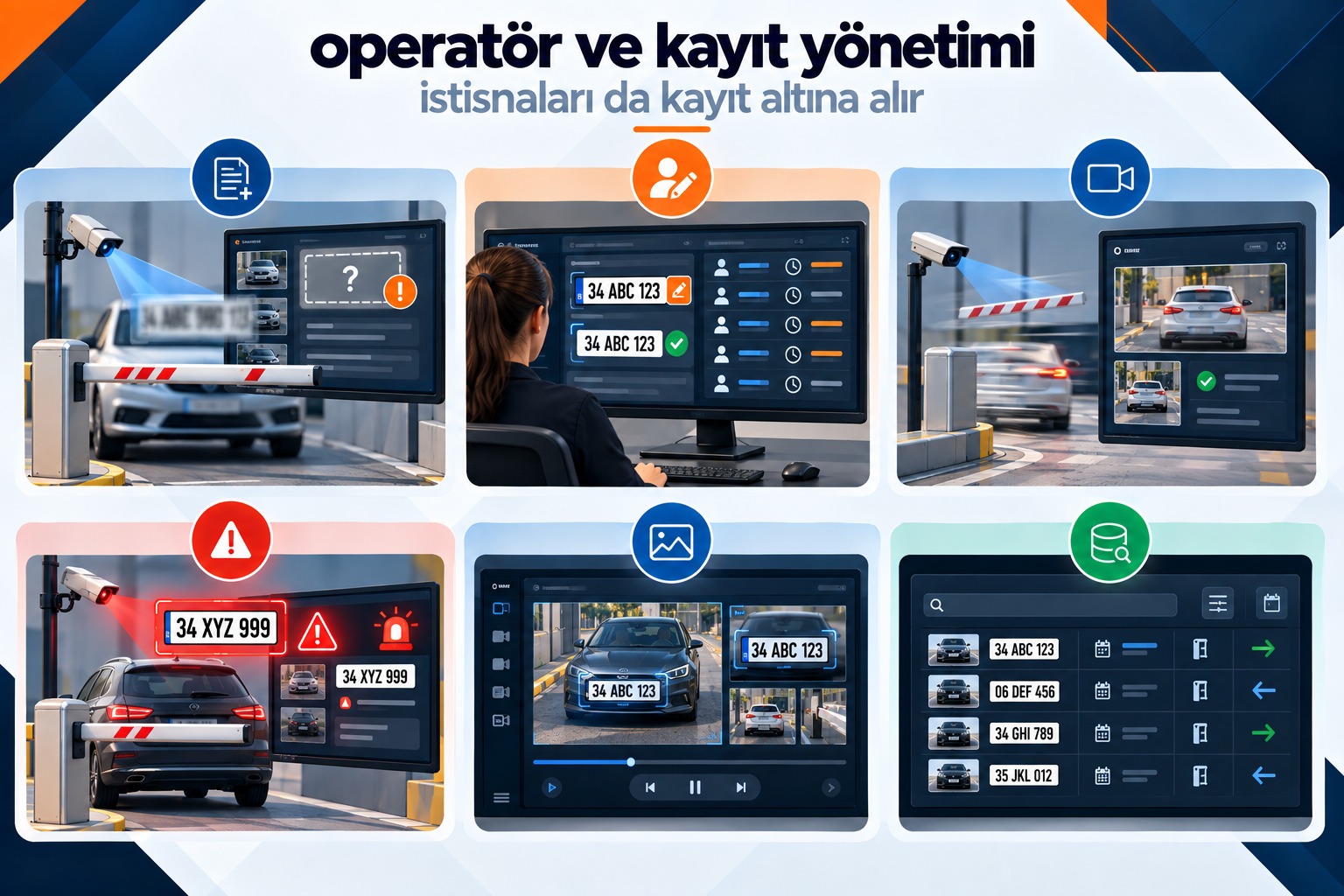 Plaka tanıma sistemi operatör ve kayıt yönetimi ekranı